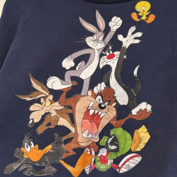 Looney Tunes Dolls Kill Gangs all here graphic Navy Sweatshirt & mini skirt Set - Picture 7 of 9